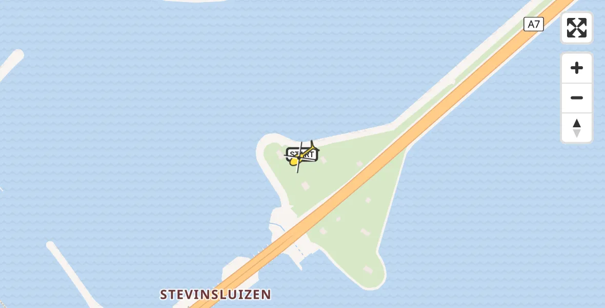 Routekaart van de vlucht: Kustwachthelikopter naar Den Oever, Afsluitdijk