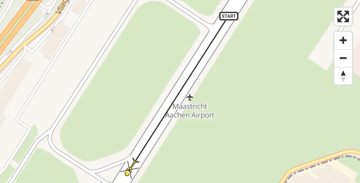 Routekaart van de vlucht: Politiehelikopter naar Maastricht Aachen Airport, Horsterweg