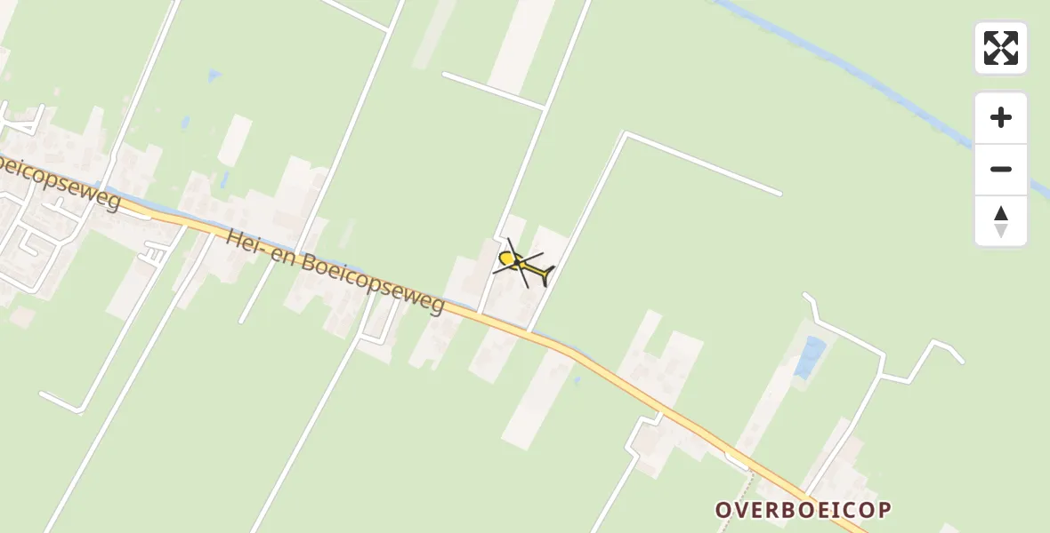 Routekaart van de vlucht: Politiehelikopter naar Hei- en Boeicop