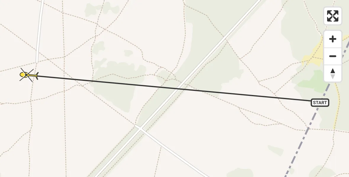 Routekaart van de vlucht: Politiehelikopter naar Hilversum, Bussumer Heide