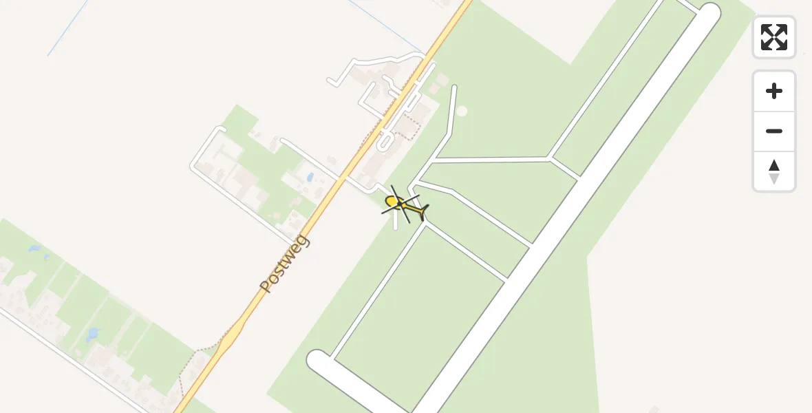 Routekaart van de vlucht: Politiehelikopter naar Texel International Airport