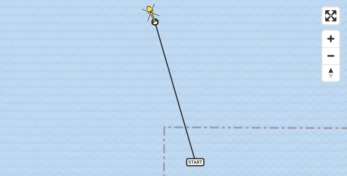 Routekaart van de vlucht: Ambulancehelikopter naar Ballum, Robbentocht WL35 Brakzand