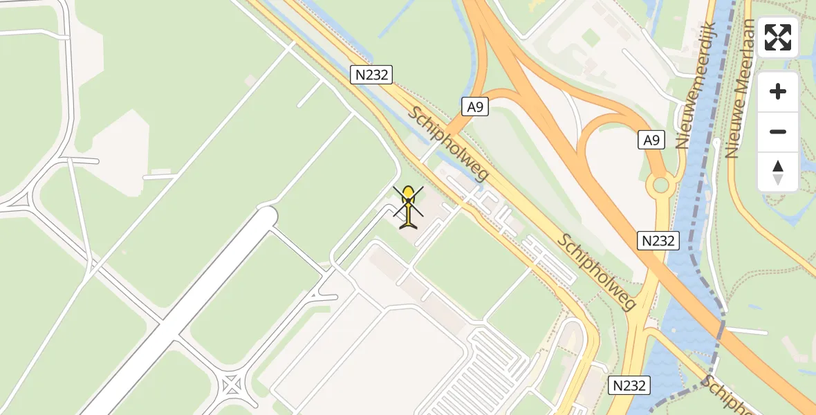 Vluchtroute Politiehelikopter van Schiphol naar Schiphol