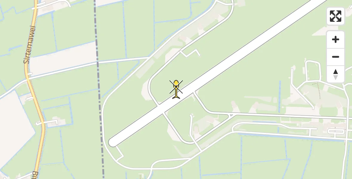 Routekaart van de vlucht: Ambulancehelikopter naar Leeuwarden