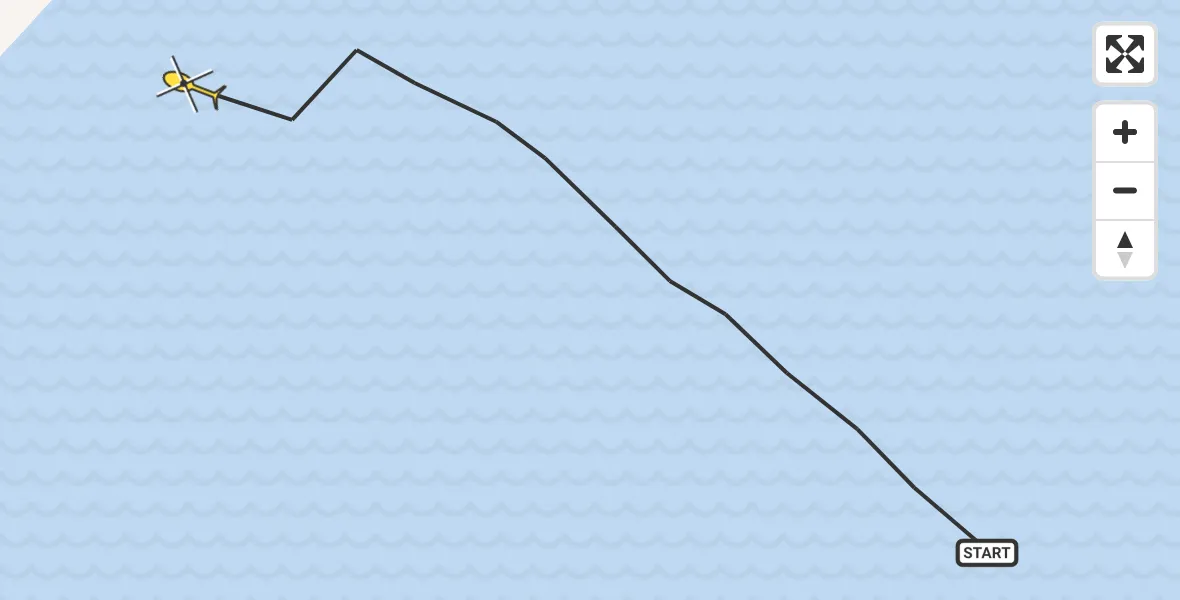 Routekaart van de vlucht: Ambulanceheli naar Oosterend, Terschellinger Wad