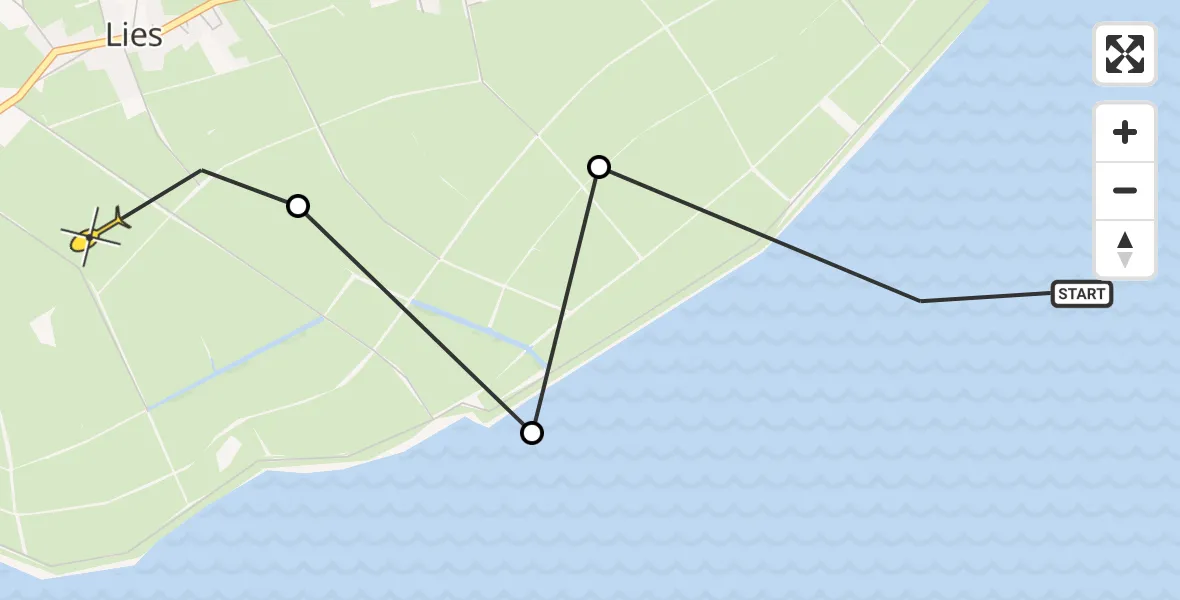 Routekaart van de vlucht: Ambulancehelikopter naar Formerum, Tordelenweg