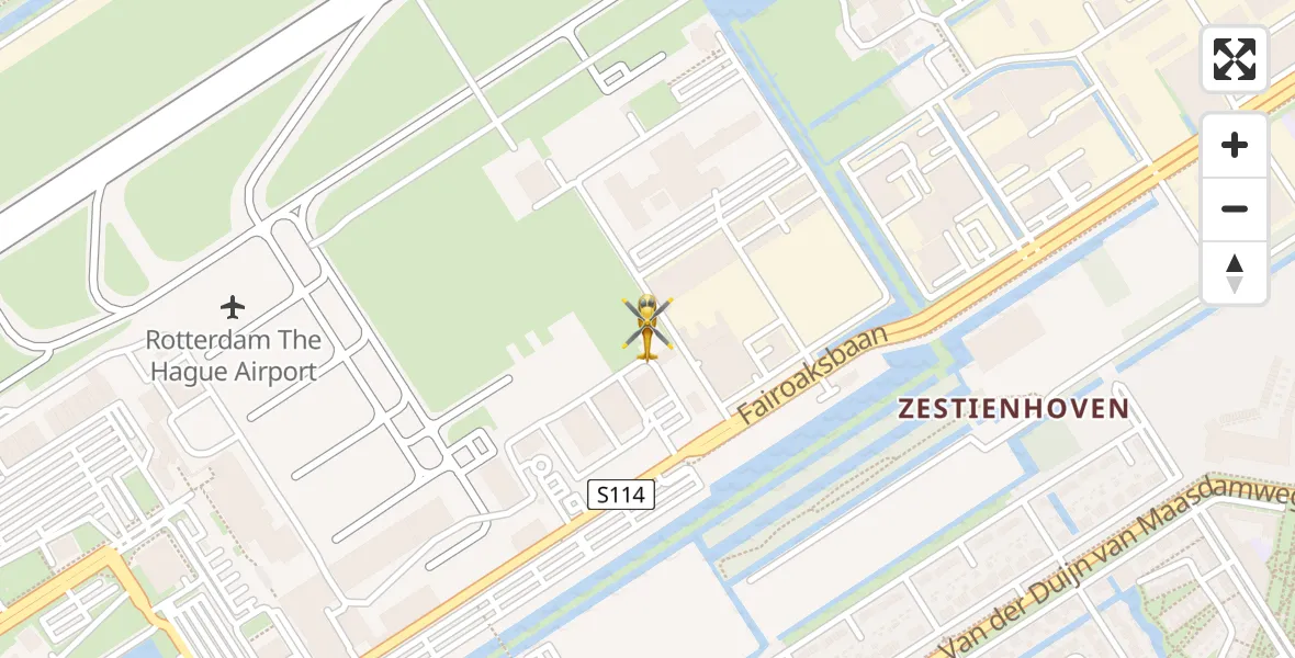 Vluchtroute Traumahelikopter Rotterdam The Hague Airport - Rotterdam The Hague Airport, 03 april 2024, 02:12