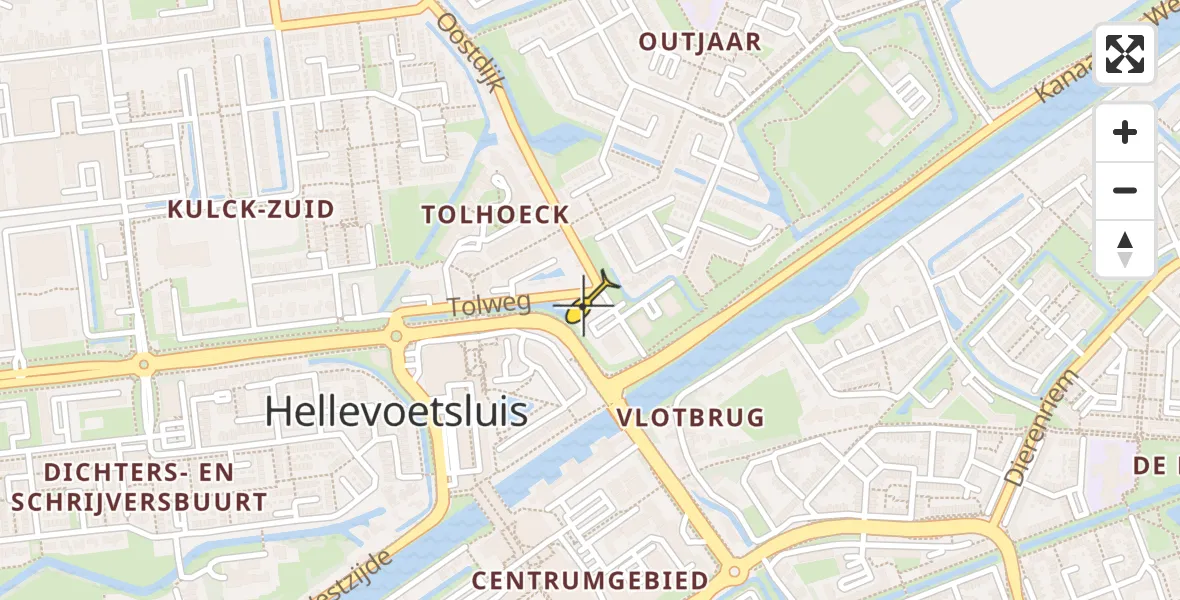 Routekaart van de vlucht: Lifeliner 2 naar Hellevoetsluis