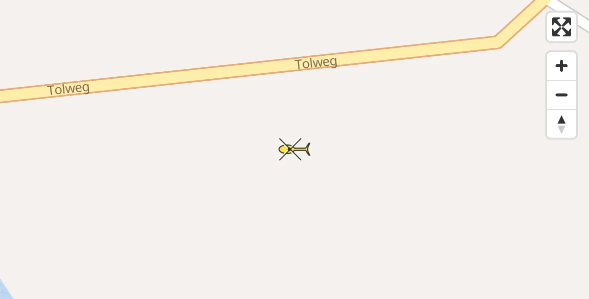 Routekaart van de vlucht: Traumahelikopter naar Hellevoetsluis