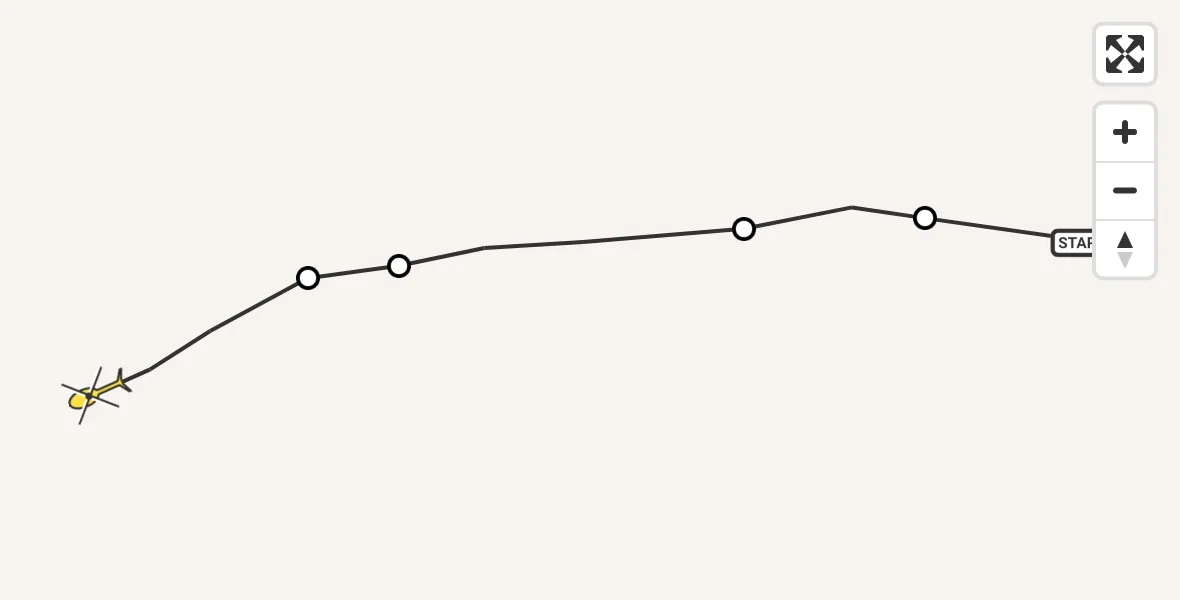 Routekaart van de vlucht: Ambulancehelikopter naar 