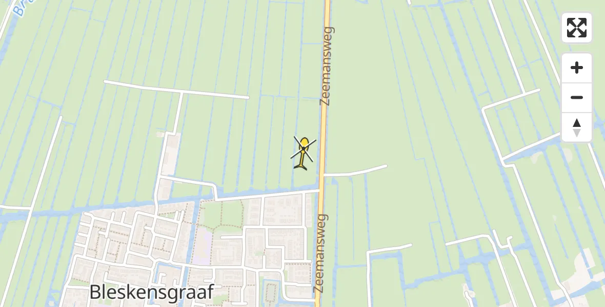 Routekaart van de vlucht: Traumahelikopter naar Bleskensgraaf ca