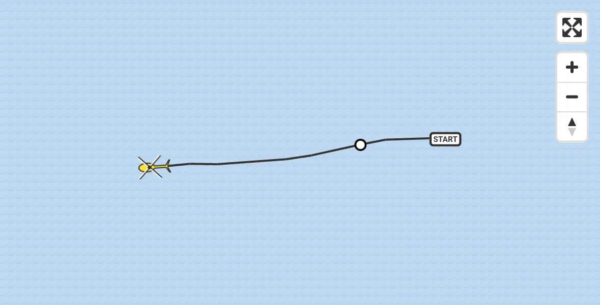 Routekaart van de vlucht: Kustwachthelikopter naar Slijkgat