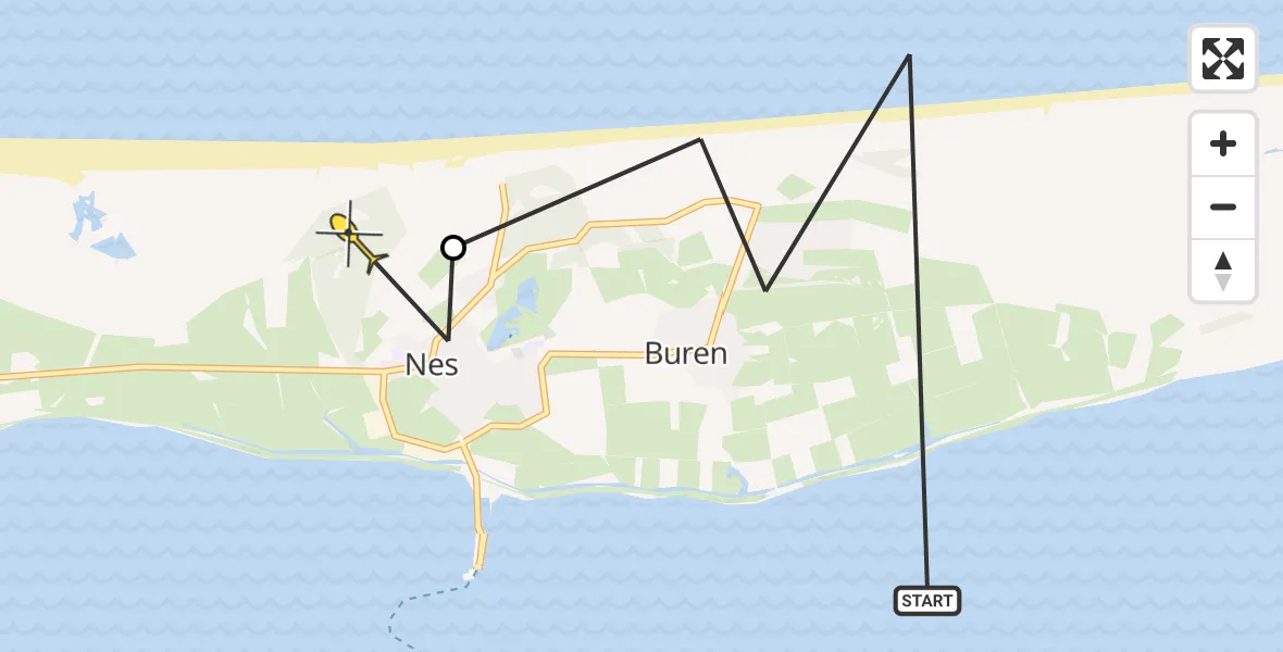 Routekaart van de vlucht: Ambulanceheli naar Nes, Boekepad