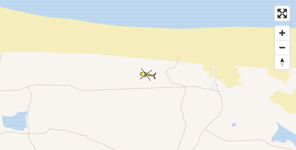 Routekaart van de vlucht: Ambulancehelikopter naar Ballum