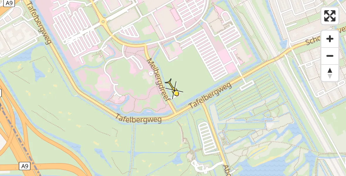 Routekaart van de vlucht: Lifeliner 1 naar Academisch Medisch Centrum (AMC)