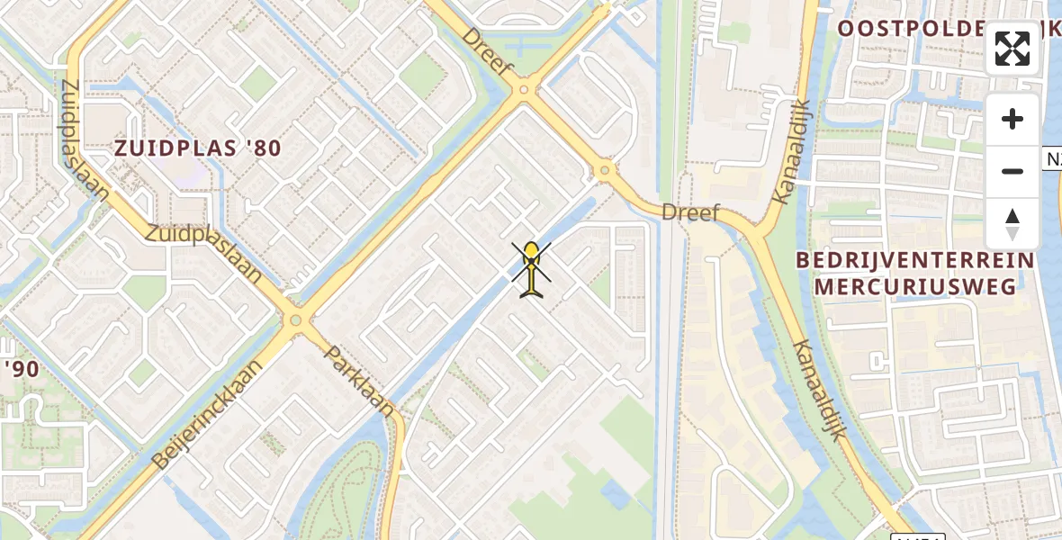 Routekaart van de vlucht: Traumahelikopter naar Waddinxveen