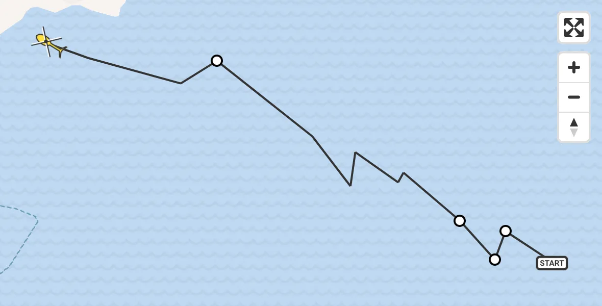 Routekaart van de vlucht: Ambulanceheli naar Formerum, Doodemanshoek