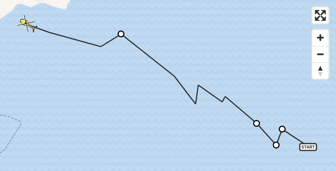 Routekaart van de vlucht: Ambulancehelikopter naar Formerum, Doodemanshoek