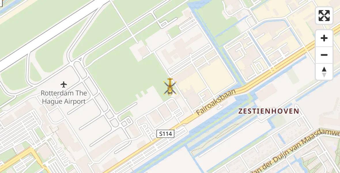 Vluchtroute Traumahelikopter Rotterdam The Hague Airport - Rotterdam The Hague Airport, 03 april 2024, 13:30