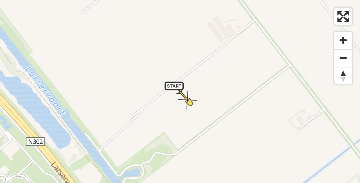 Routekaart van de vlucht: Ambulancehelikopter naar Lelystad Airport, Vlotgrasweg