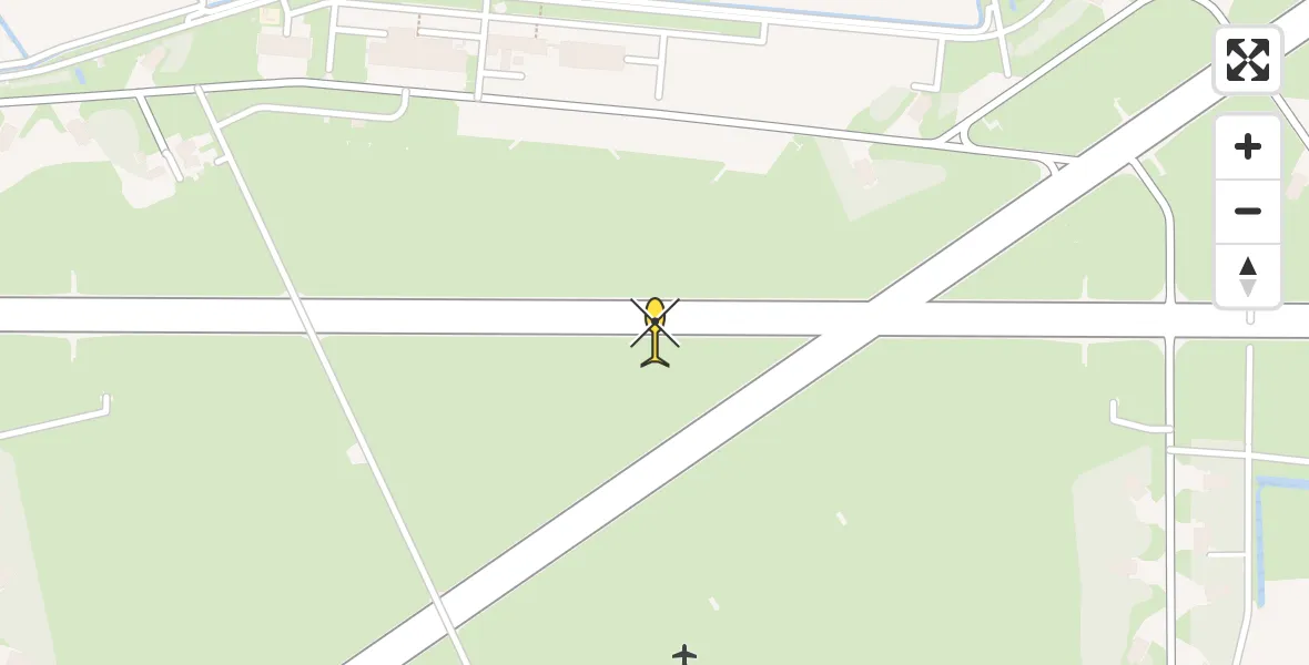 Vluchtroute Ambulancehelikopter van Vliegbasis Leeuwarden naar Vliegbasis Leeuwarden