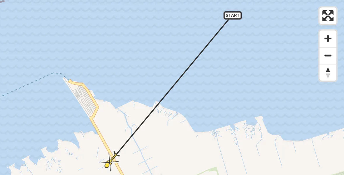Routekaart van de vlucht: Ambulancehelikopter naar Holwerd, Grândyk