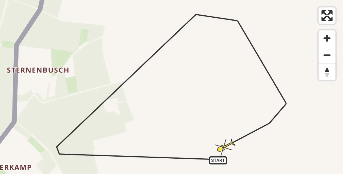 Routekaart van de vlucht: Politiehelikopter naar Nettetal, Kaldenkerkergrensweg