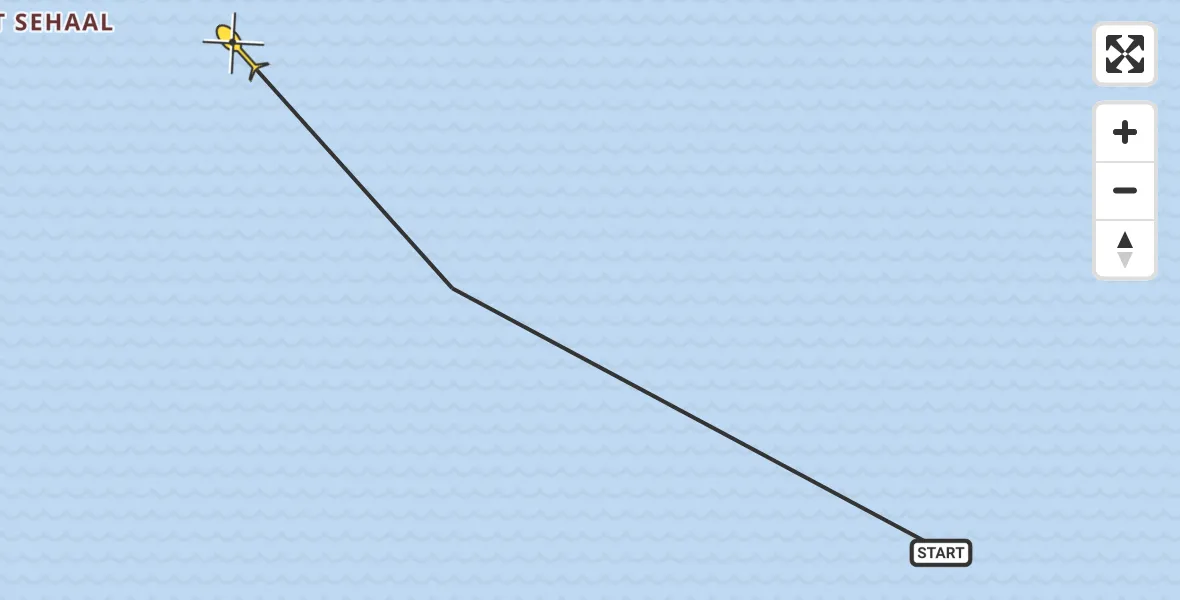 Routekaart van de vlucht: Ambulancehelikopter naar Formerum, De Keag