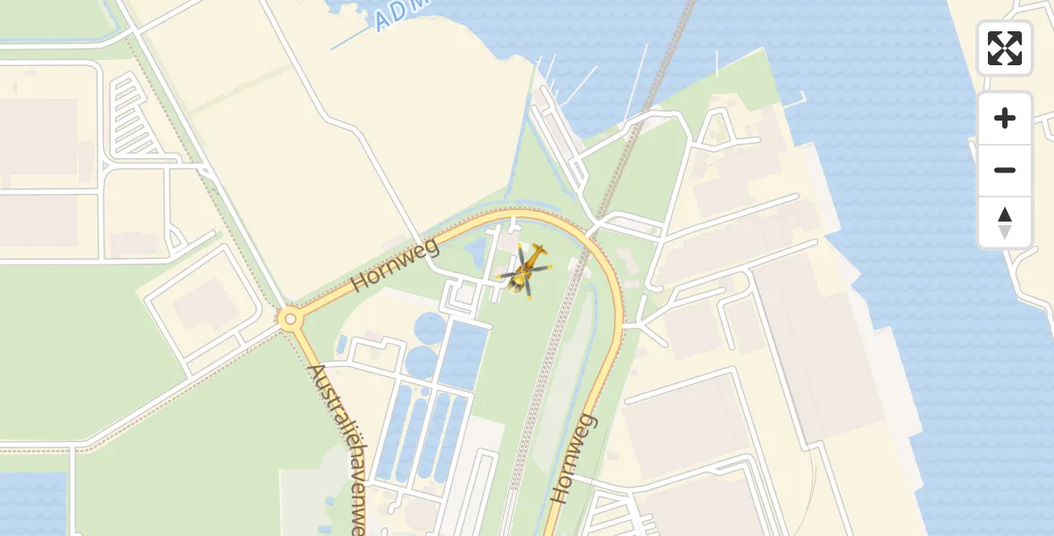 Vluchtroute Traumahelikopter van Amsterdam Heliport naar Amsterdam Heliport