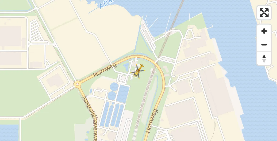Vluchtroute Traumahelikopter van Amsterdam Heliport naar Amsterdam Heliport