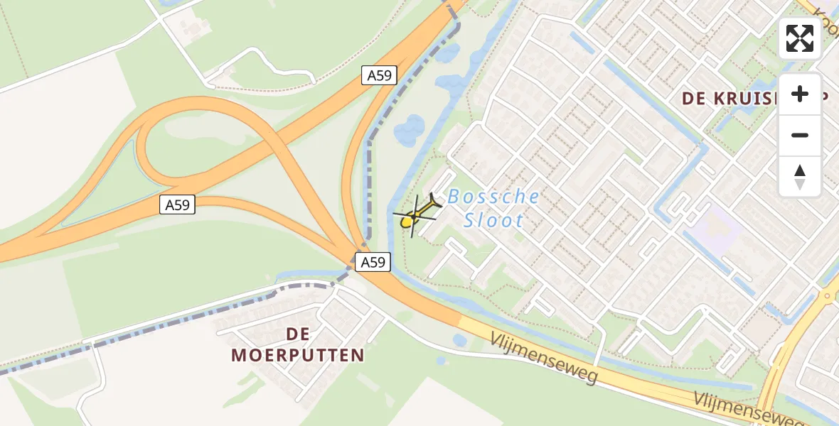 Routekaart van de vlucht: Traumahelikopter naar 's-Hertogenbosch