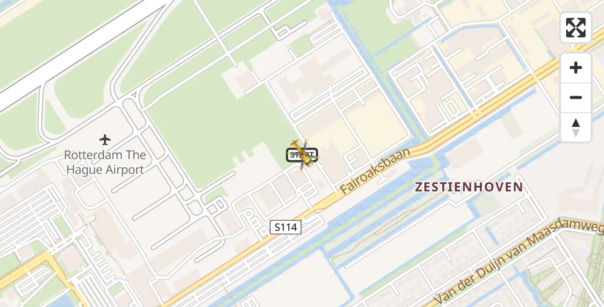 Vluchtroute Traumahelikopter Rotterdam The Hague Airport - Rotterdam The Hague Airport, 04 april 2024, 14:50