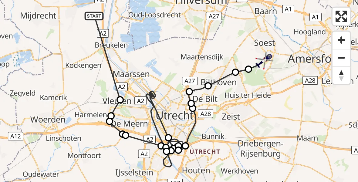 Vluchtroute Politiehelikopter Nieuwer Ter Aa - Soest, 04 april 2024, 16:59