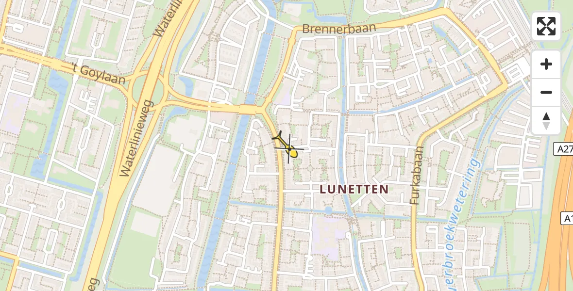 Routekaart van de vlucht: Traumahelikopter naar Utrecht