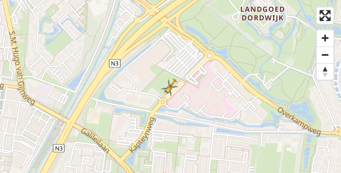 Vluchtroute Traumahelikopter Dordrecht - Dordrecht, 04 april 2024, 18:18