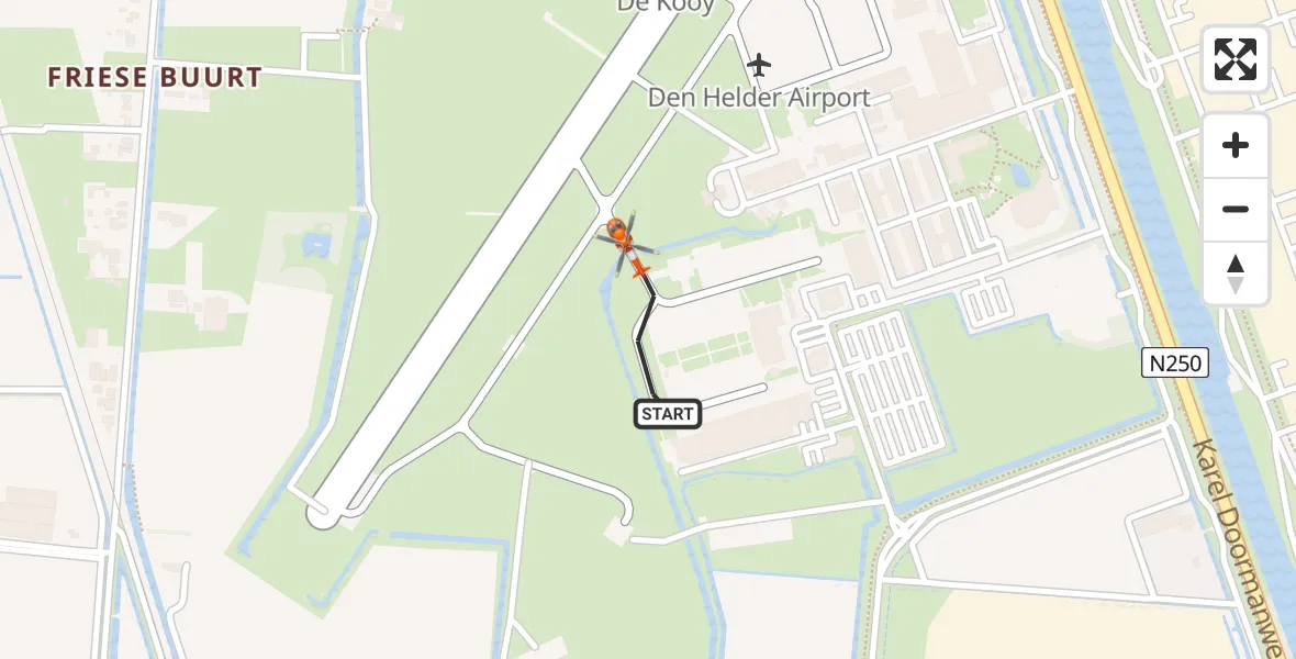 Vluchtroute Kustwachthelikopter Vliegveld De Kooy - Vliegveld De Kooy, 04 april 2024, 18:30