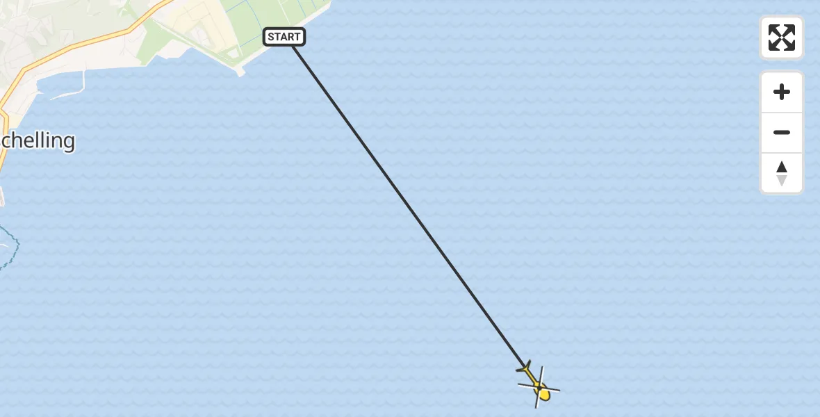 Routekaart van de vlucht: Ambulanceheli naar Formerum