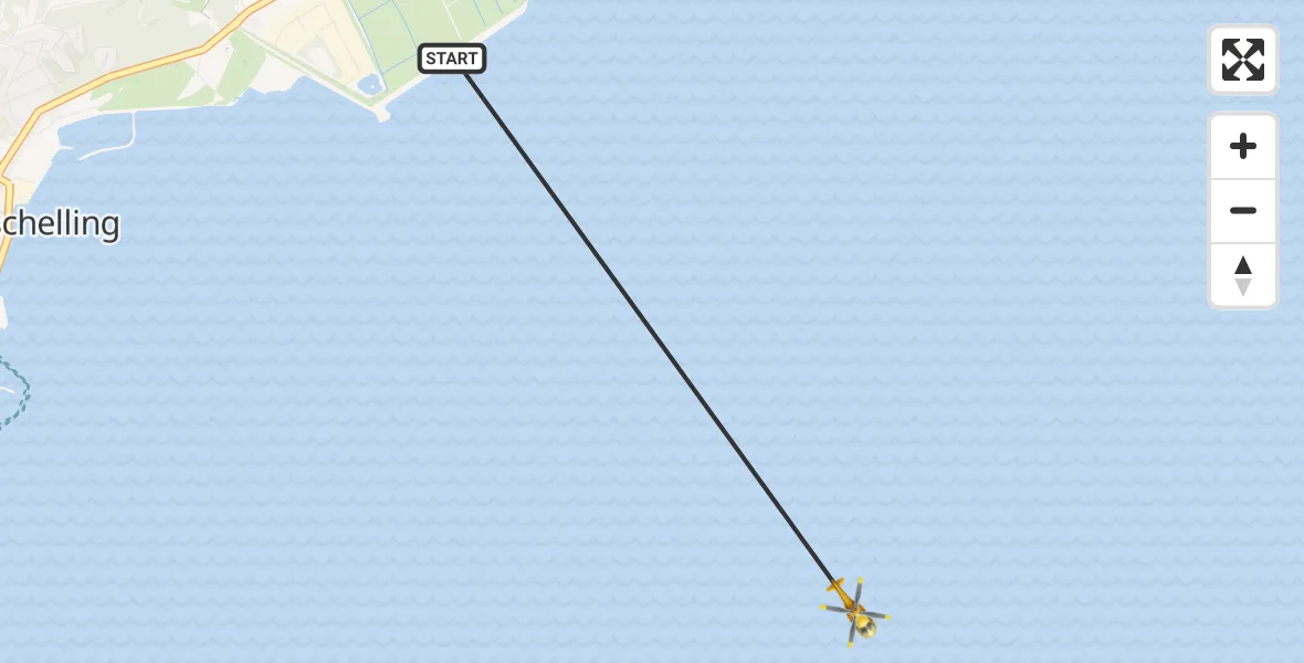 Vluchtroute Ambulancehelikopter West-Terschelling - Formerum, 04 april 2024, 20:25
