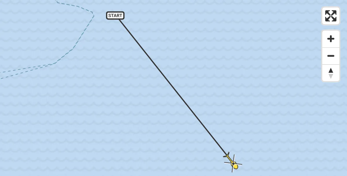 Routekaart van de vlucht: Ambulancehelikopter naar West-Terschelling