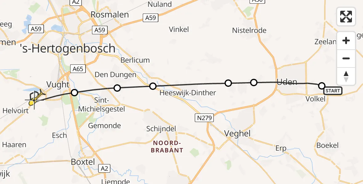 Routekaart van de vlucht: Lifeliner 3 naar Vught, Mandenmakerstraat