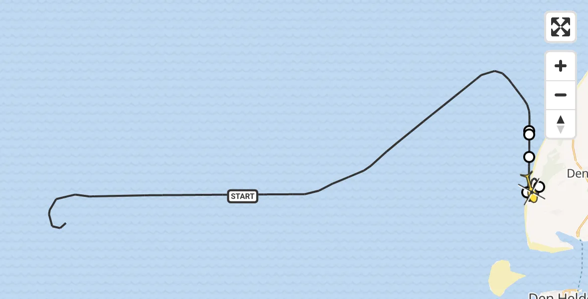 Routekaart van de vlucht: Kustwachthelikopter naar Den Burg, Jan Ayeslag