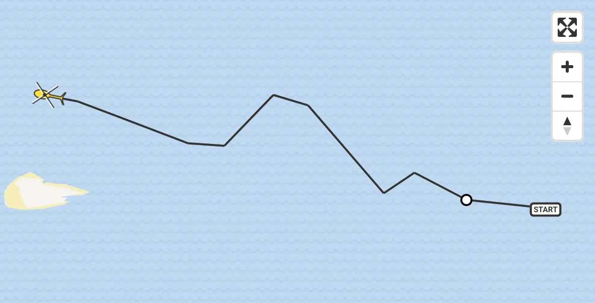 Routekaart van de vlucht: Ambulancehelikopter naar West-Terschelling