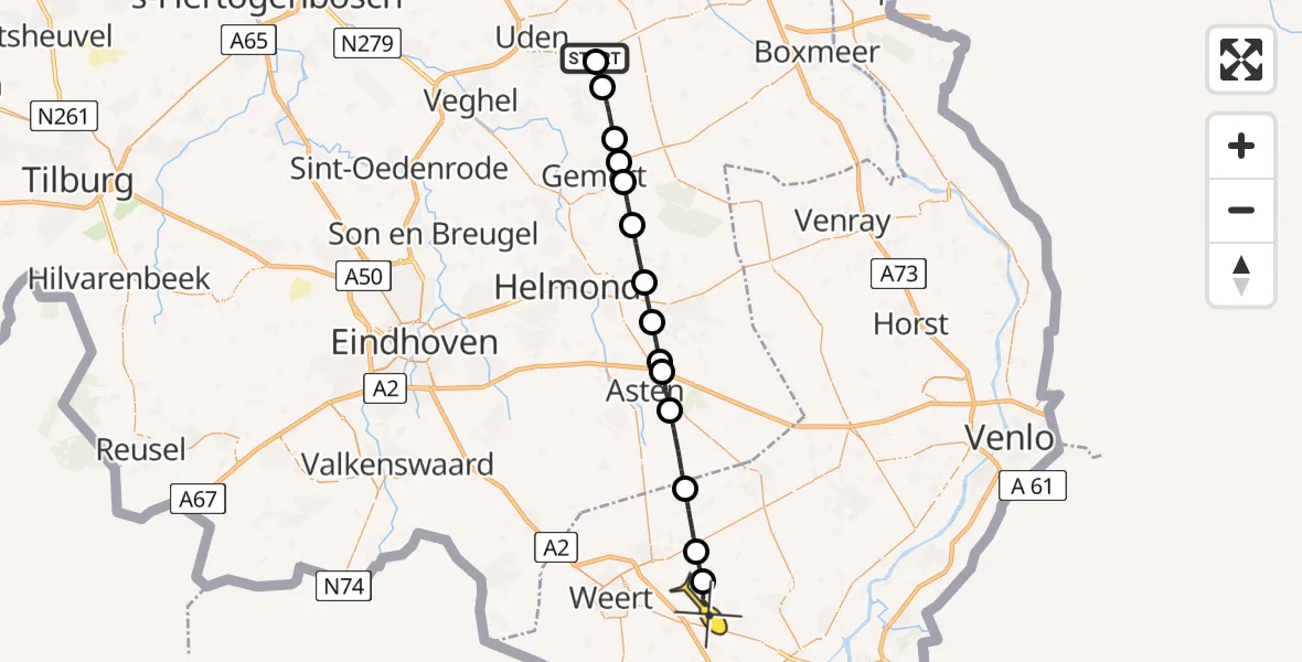 Routekaart van de vlucht: Lifeliner 3 naar Leveroy, Vlinderplas