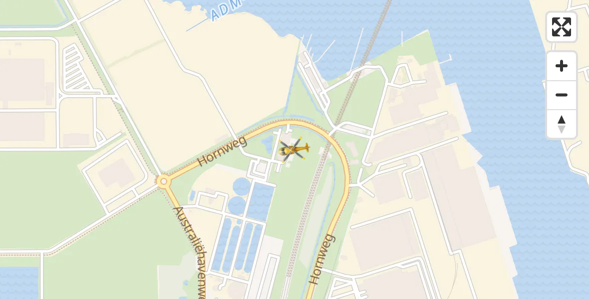 Vluchtroute Traumahelikopter van Amsterdam Heliport naar Amsterdam Heliport