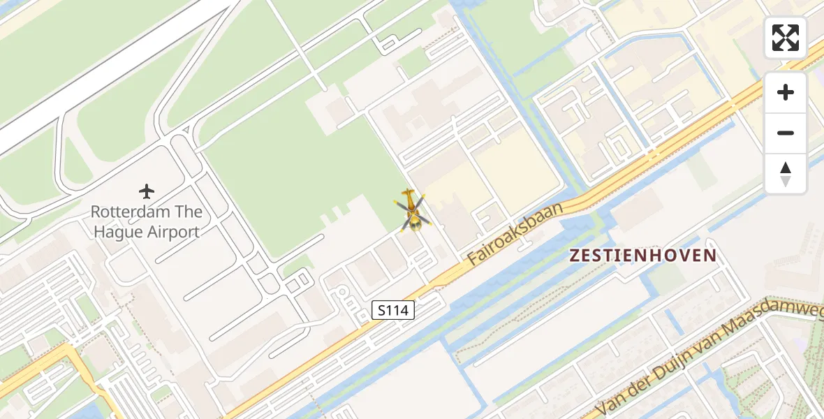 Vluchtroute Traumahelikopter Rotterdam The Hague Airport - Rotterdam The Hague Airport, 06 april 2024, 13:55
