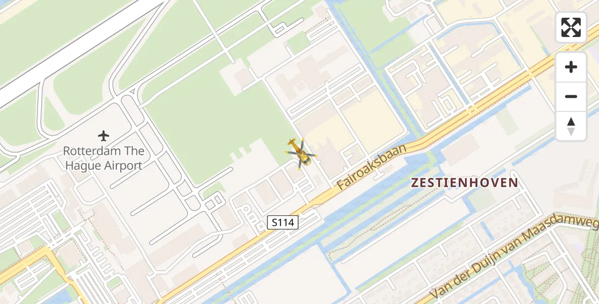Vluchtroute Traumahelikopter Rotterdam The Hague Airport - Rotterdam The Hague Airport, 07 april 2024, 11:18
