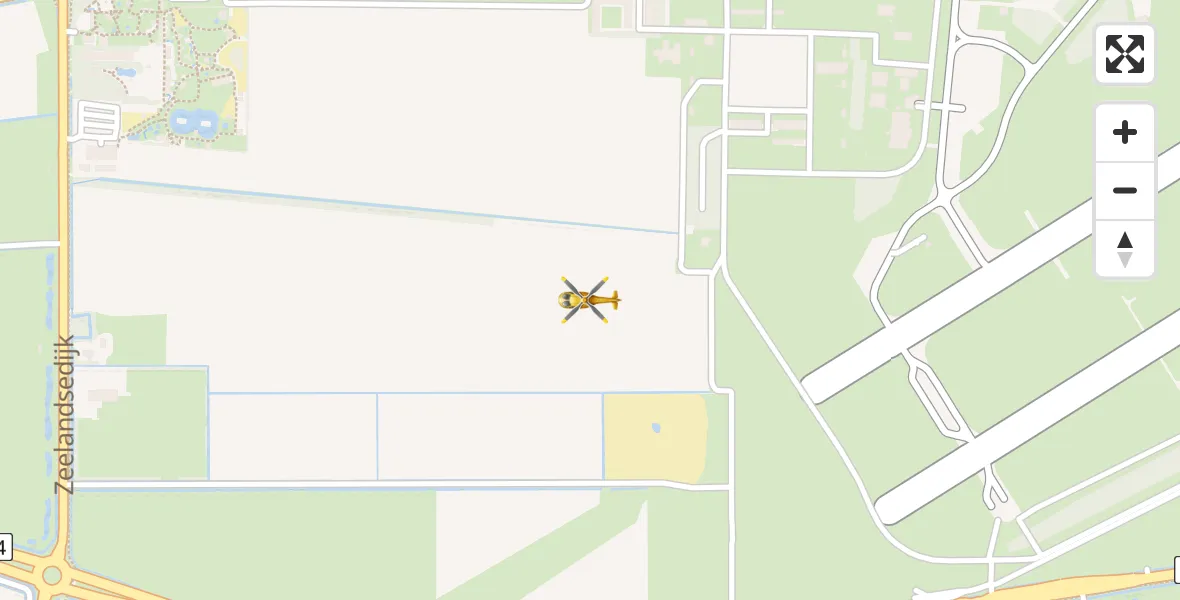 Vluchtroute Traumahelikopter van Vliegbasis Volkel naar Vliegbasis Volkel