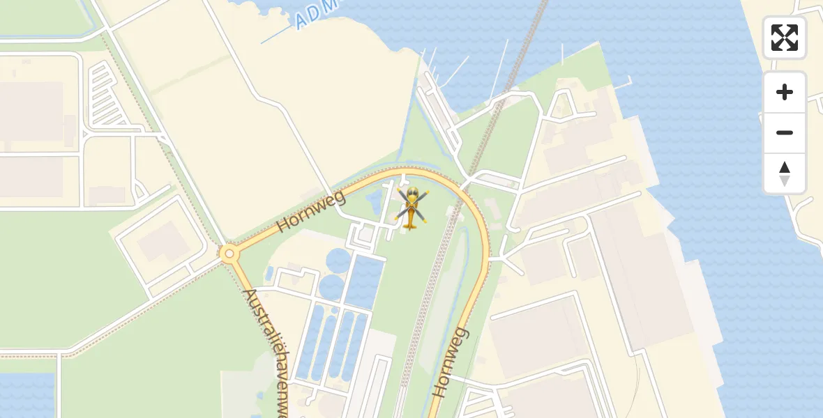 Vluchtroute Traumahelikopter van Amsterdam Heliport naar Amsterdam Heliport