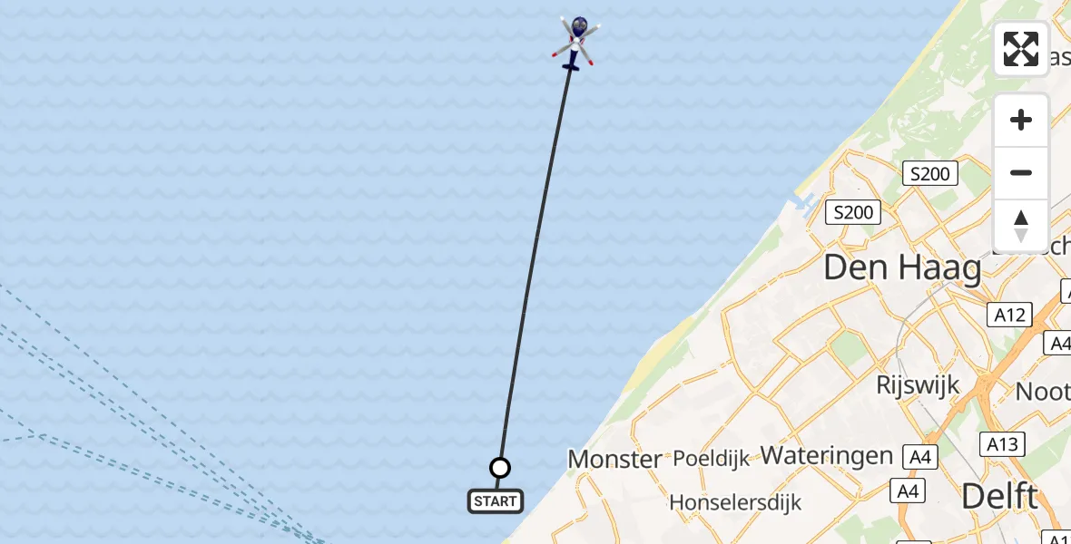 Vluchtroute Politiehelikopter Hoek van Holland - , 08 april 2024, 11:07
