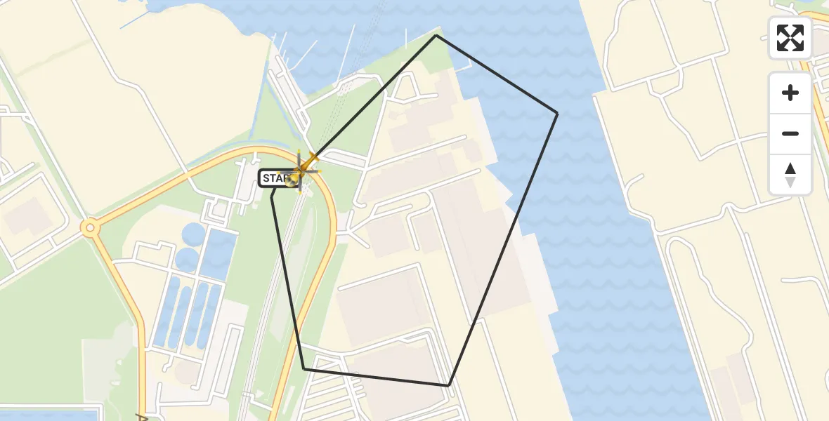 Vluchtroute Traumahelikopter van Amsterdam Heliport naar Amsterdam Heliport